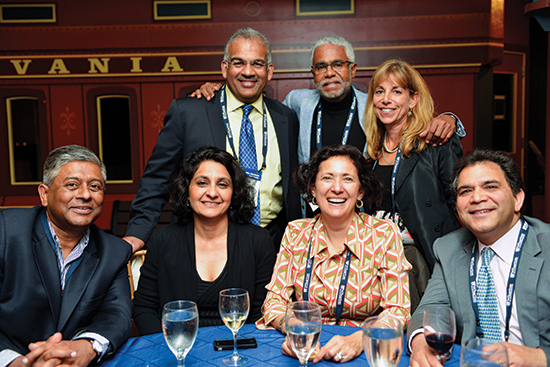 MBA Reunion attendees enjoy each other’s company at receptions and in the classroom.