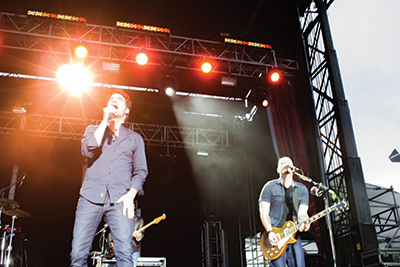 About 17,000 students, staff, alumni and other community members attended the Time to Shine event in Penn Park to mark the end of the $4.3 billion Making History Campaign. They enjoyed performances by John Legend, C’99, and Train (pictured).