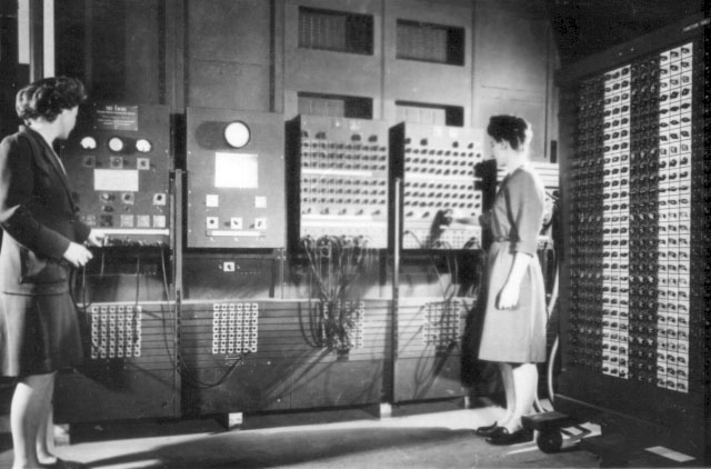 An undated photo of the main control panel of the Electrical Numerical Integrator and Calculator (ENIAC). Was innovation and entrepreneurship more concrete and fundamental back then? Photo credit: U. S. Army , Wikimedia Commons.