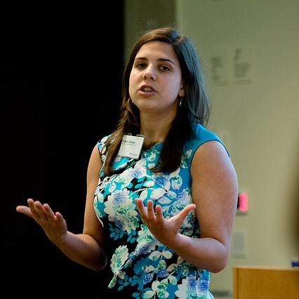 Wharton senior Katlyn Grasso, founder of GenHERation, also presented at the Wharton Seminars for Business Journalists in San Francisco.