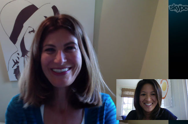 Linda Donoho, WG’01, and her "accountability partner" Jennifer Chow Bevan, WG'01, during their bimonthly, one-hour check-in.