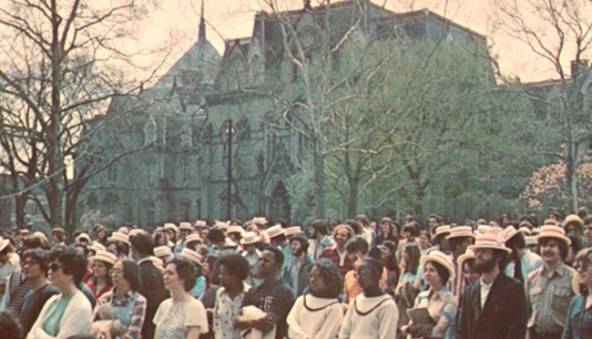 Penn's campus in the 1970s