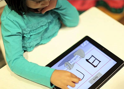 SmartyPal users progress to helping Zylie the Bear write Chinese characters.
