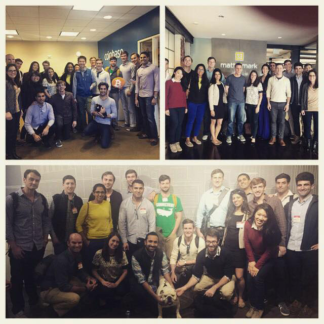 Photos from the Wharton FinTech trek in San Francisco 2014. Some of the companies visited: Coinbase, Mattermark and Braintree.