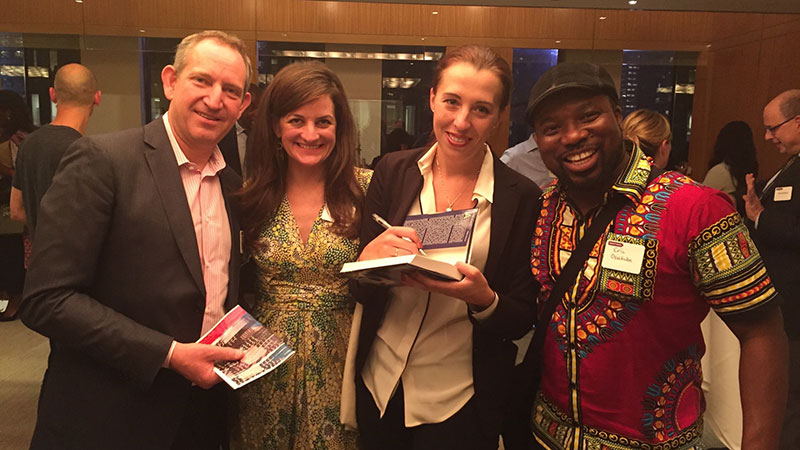 Aubrey Hruby at her past New York City book signing event for her Africa business book