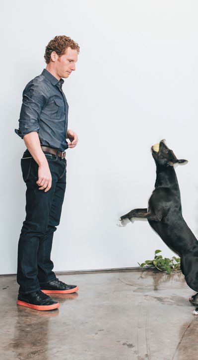 Cause and effect: Berger and Zoe play catch at home.